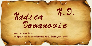 Nadica Domanović vizit kartica